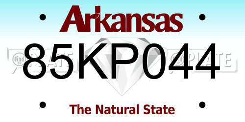 85KP044 Arkansas License Plate