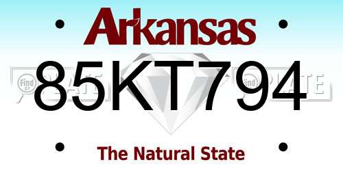 85KT794 Arkansas License Plate