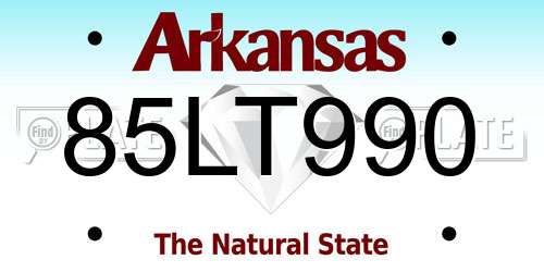 85LT990 Arkansas License Plate
