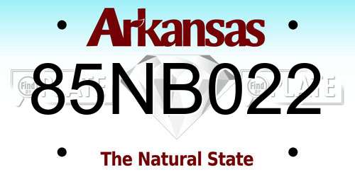 85NB022 Arkansas License Plate