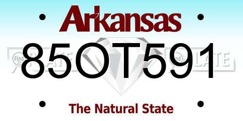 85OT591 Arkansas License Plate