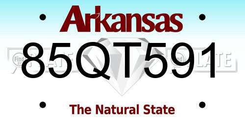 85QT591 Arkansas License Plate