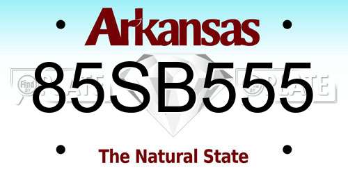 85SB555 Arkansas License Plate