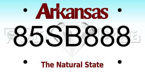 85SB888 Arkansas License Plate