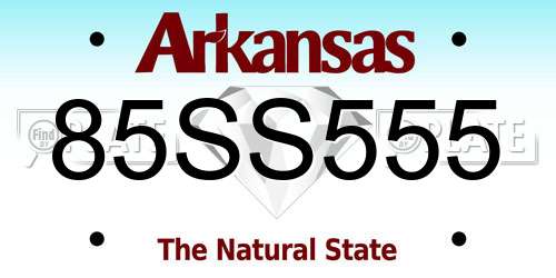85SS555 Arkansas License Plate