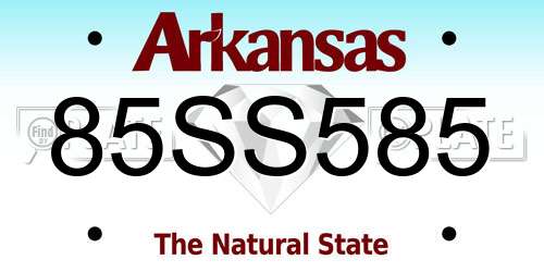 85SS585 Arkansas License Plate