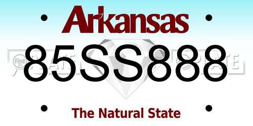 85SS888 Arkansas License Plate