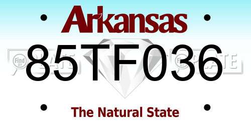 85TF036 Arkansas License Plate