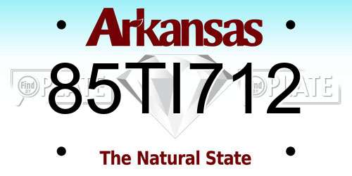 85TI712 Arkansas License Plate