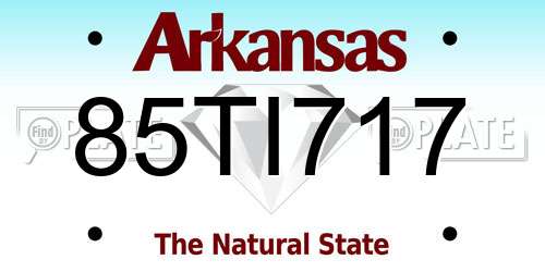 85TI717 Arkansas License Plate