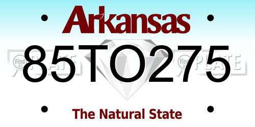 85TO275 Arkansas License Plate