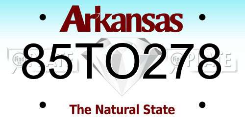 85TO278 Arkansas License Plate
