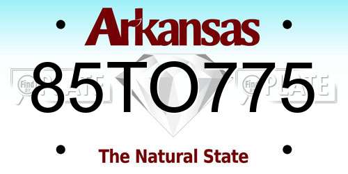 85TO775 Arkansas License Plate
