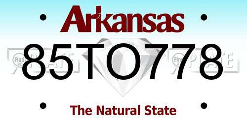 85TO778 Arkansas License Plate