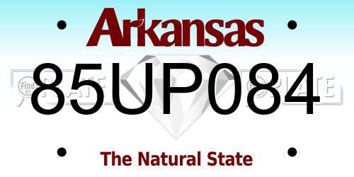 85UP084 Arkansas License Plate
