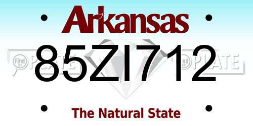 85ZI712 Arkansas License Plate