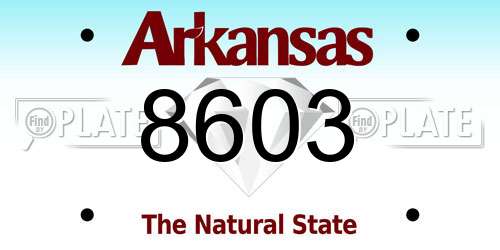 8603 Arkansas License Plate