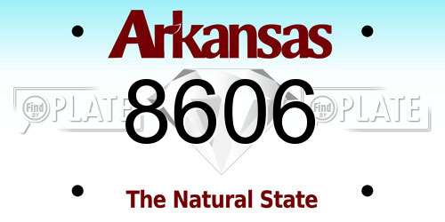 8606 Arkansas License Plate