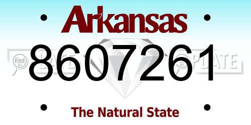 8607261 Arkansas License Plate
