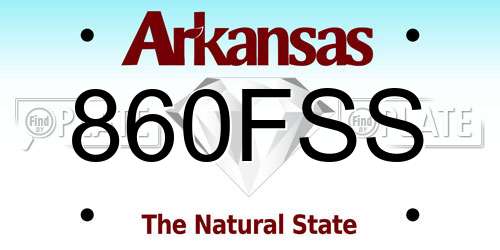 860FSS Arkansas License Plate
