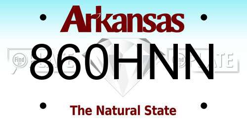 860HNN Arkansas License Plate