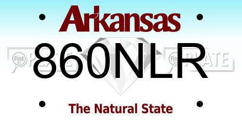 860NLR Arkansas License Plate