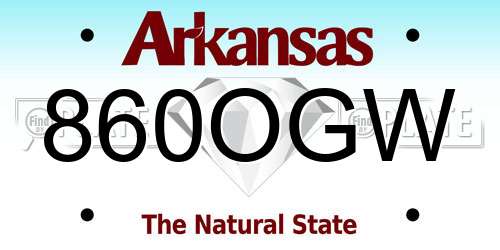 860OGW Arkansas License Plate