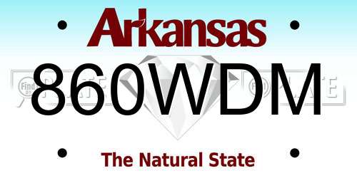 860WDM Arkansas License Plate
