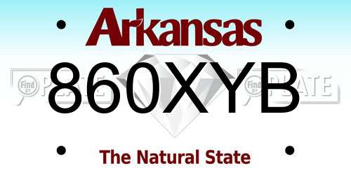 860XYB Arkansas License Plate