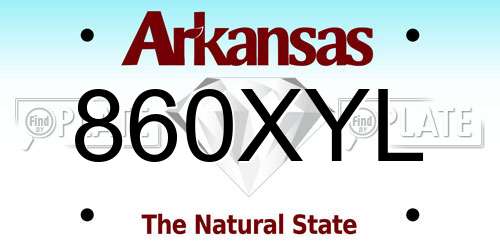 860XYL Arkansas License Plate