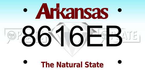 8616EB Arkansas License Plate