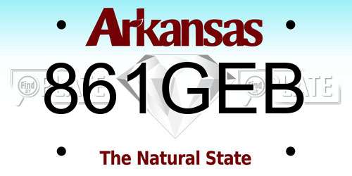 861GEB Arkansas License Plate