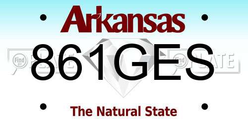 861GES Arkansas License Plate