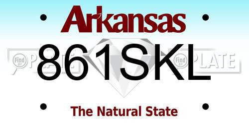 861SKL Arkansas License Plate