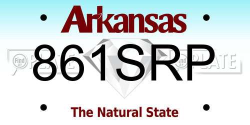 861SRP Arkansas License Plate
