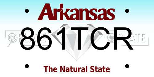 861TCR Arkansas License Plate