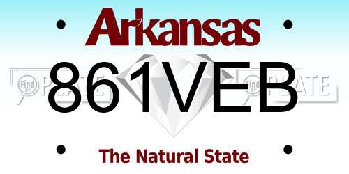 861VEB Arkansas License Plate