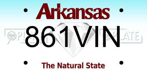 861VIN Arkansas License Plate