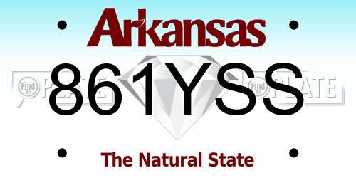 861YSS Arkansas License Plate