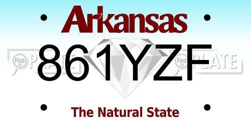 861YZF Arkansas License Plate