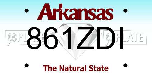 861ZDI Arkansas License Plate