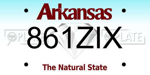861ZIX Arkansas License Plate