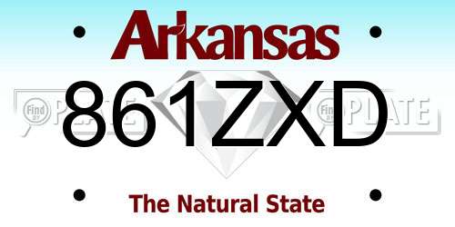 861ZXD Arkansas License Plate