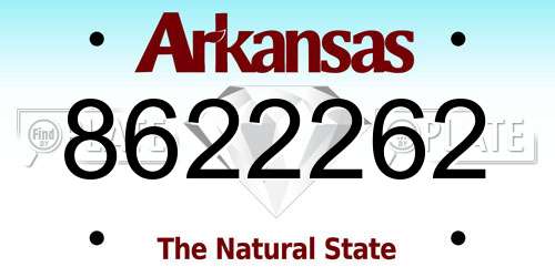 8622262 Arkansas License Plate