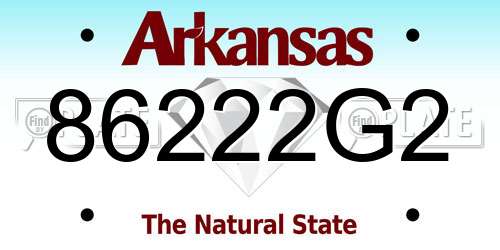 86222G2 Arkansas License Plate