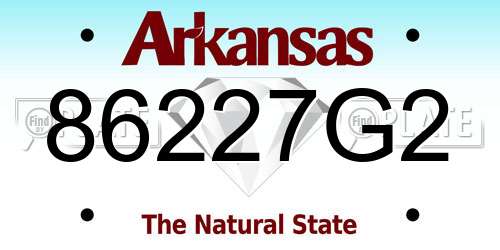 86227G2 Arkansas License Plate