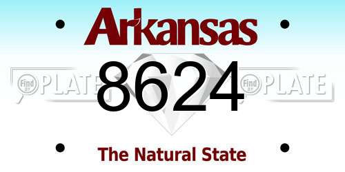 8624 Arkansas License Plate