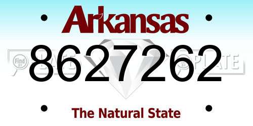 8627262 Arkansas License Plate