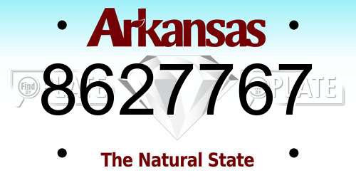 8627767 Arkansas License Plate