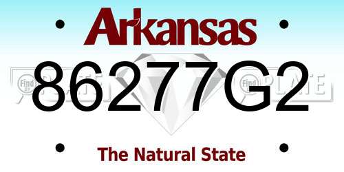 86277G2 Arkansas License Plate